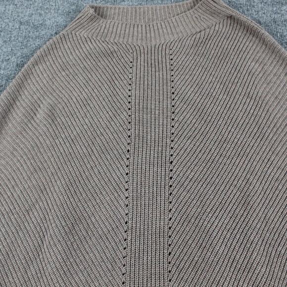 Le Ore Sweater 1X Lodi Pointelle Knit Pullover Walnut Brown Mock Neck Chic Work - Picture 5 of 12